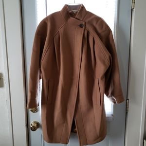 & Other Stories asymmetrical camel pea coat